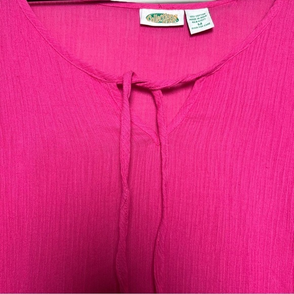 y2k Women Top Medium Hot Pink Asymmetrical Fairy Whymsicsl Ethereal Tie - Picture 8 of 9